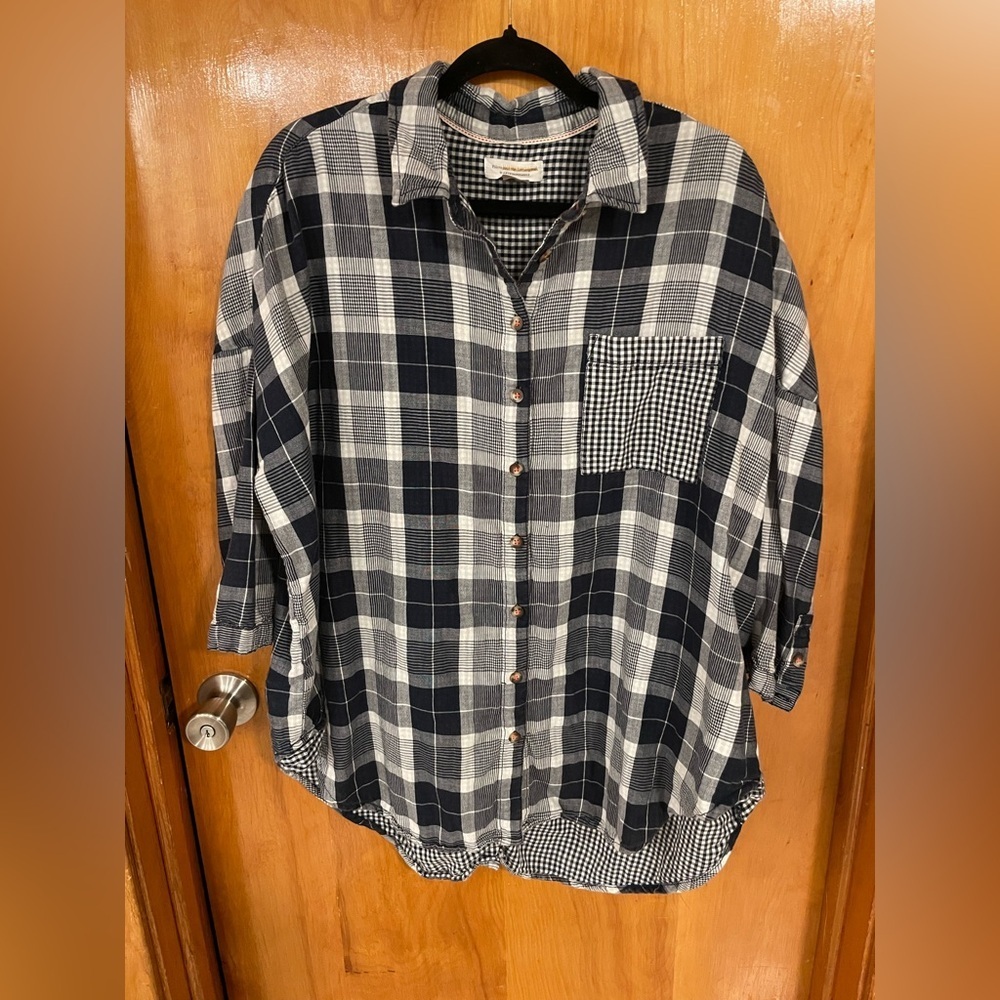 Anthropologie Pilcro The Bo Plaid Relaxed Top - Picture 2 of 6